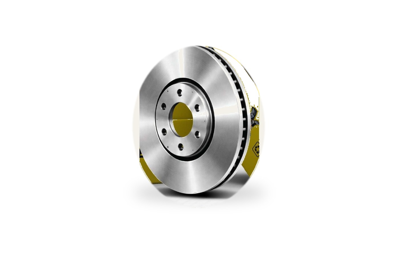 Car brake disc and caliper close-up